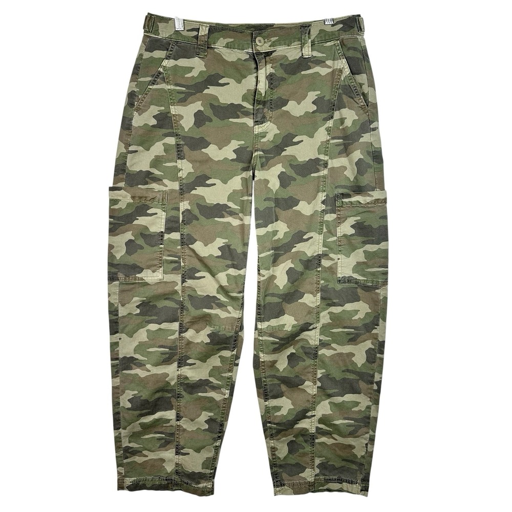 American Eagle Camo Cargo Pants Womens 8 Green Utility Military Y2K Stretch